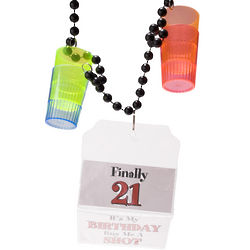 21st Birthday Shot Glass Party Beads