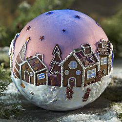 Lighted Gingerbread Globe Decoration