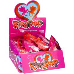 36 Valentine Heart Shaped Ring Pop Candies