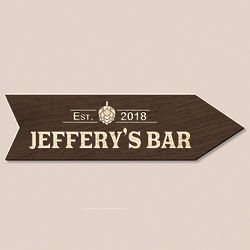 Hops This Way Personalized 22" Signature Series Bar Sign