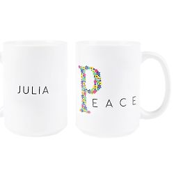 Floral Peace Personalized Mug