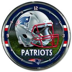 New England Patriots Chrome Plated Clock