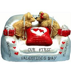 Personalized First Valentine's Day Kissing Couple Figurine