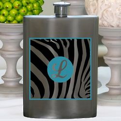 Personalized Zebra Stripe Party Girl Flask