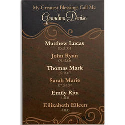 My Greatest Blessings Call Me Personalized Canvas Print