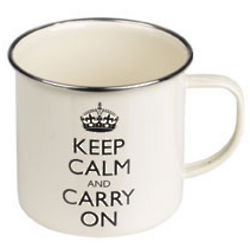 Keep Calm and Carry On Enamel Mug