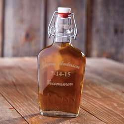 Personalized Glass Flask for Groomsman