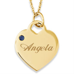 Personalized Austrian Crystal Birthstone Heart Charm Necklace