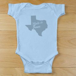 Made in US State Personalized Blue Infant Creeper