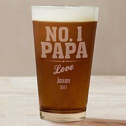 Engraved No. 1 Dad Beer Glass