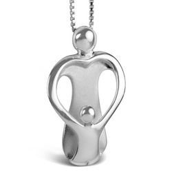 Small Sterling Loving Mother and Child Pendant