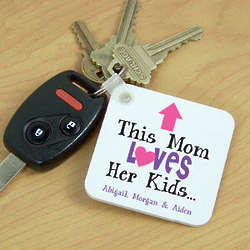 Personalized This Mom Loves Her Kids Key Chain