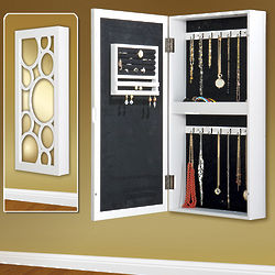 Wall Mirror Jewelry Armoire