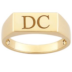 Men's Personalized Rectangle Signet Ring