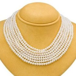 7 Strand Pearl Necklace with Sterling Silver Clasp