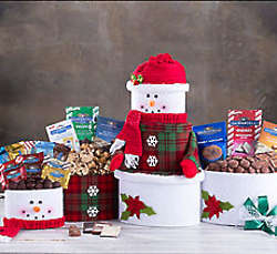 Deluxe Ghirardelli Chocolate Snowman Gift Tower