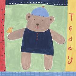 Knit Hat Teddy 10" Wall Art