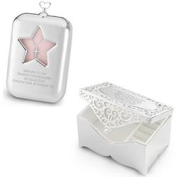 Baby Cross Frame Necklace and Jewelry Box Set