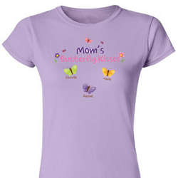 Mother's Personalized Butterfly Kisses Fitted T-Shirt