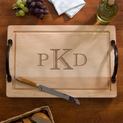 Personalized Maple Wood Cutting Board with Handles