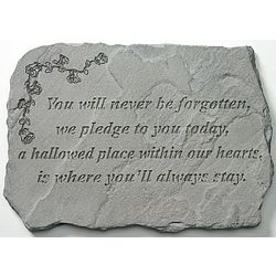 You Will Never Be Forgotten Memorial Garden Stone