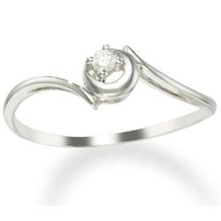 14k White Gold Diamond Circle Promise Ring