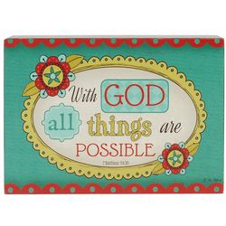With God All Things Are Possible Scripture Plaque