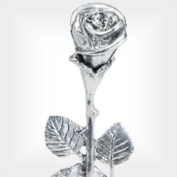 9 Inch Silver Kissing Rose