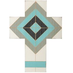 12" Blue Decorative Wall Cross