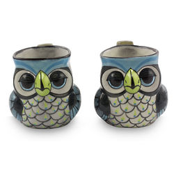 Perky Owl Ceramic Mugs Set