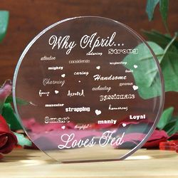 Why I Love You Engraved Clear Disc