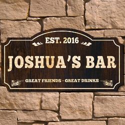 Classic Bar Personalized Wood Sign