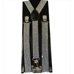 Silver Sparkle Suspenders