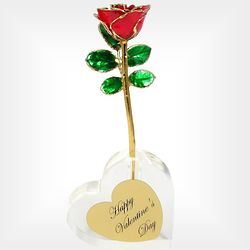 Valentine's Day 8 Inch Preserved Rose in Heart Vase