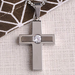 Personalized Jewel Inlay Cross Necklace