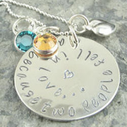 All Because Two People Feel In Love Hand Stamped Necklace