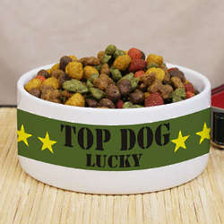 Personalized Top Dog Ceramic Bowl