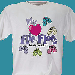 My Heart Flip-Flops for My Personalized T-Shirt
