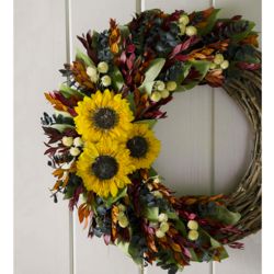 Small Folk Art Sunflowers Wreath