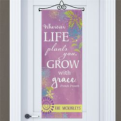 Personalized Grow with Grace Door Banner