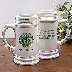 Celtic Famous Quotes Personalized Beer Stein