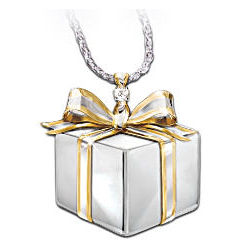 Mom, A Gift Of Love Sterling Silver Gift Box Pendant Necklace