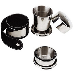 Stainless Steel Travel Shot Cup with Case