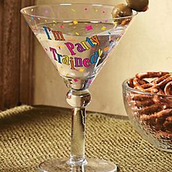 I'm Party Trained Martini Glass