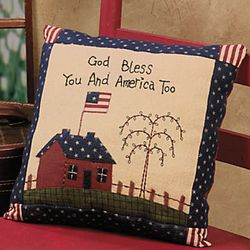 God Bless Americana Throw Pillow