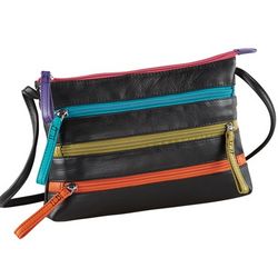 Multi-Zip Crossbody Shoulder Bag