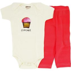 Cupcake Design Short Sleeve Baby Bodysuit