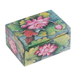 Lily Pond Mini Wood Jewelry Box
