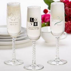 Personalized Champagne Flute Wedding Favors