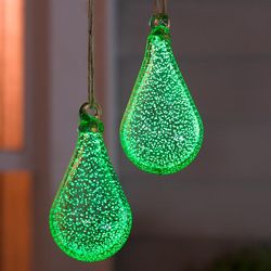 Glowing Teardrop Glass Garden Ornament